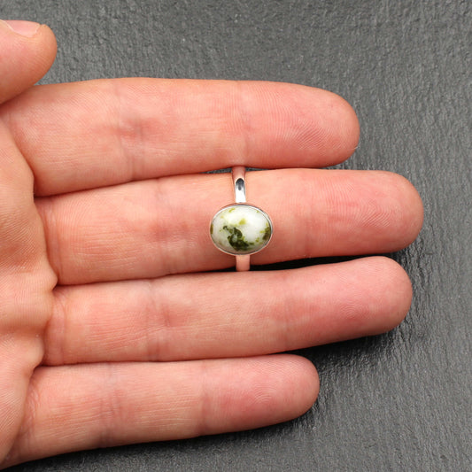 Schottischer Iona Marmor Silber Ring - Verstellbar