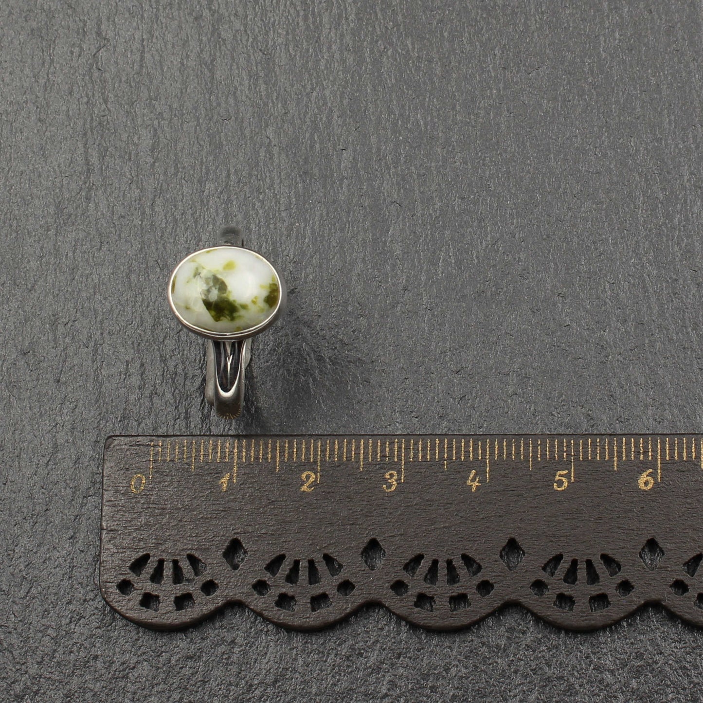 Schottischer Iona Marmor Silber Ring - Verstellbar