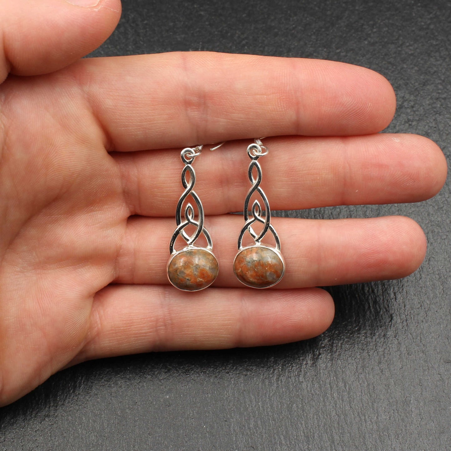 Keltischer Knoten Silber Ohrringe - Groß