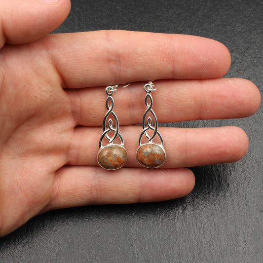 Keltischer Knoten Silber Ohrringe - Groß