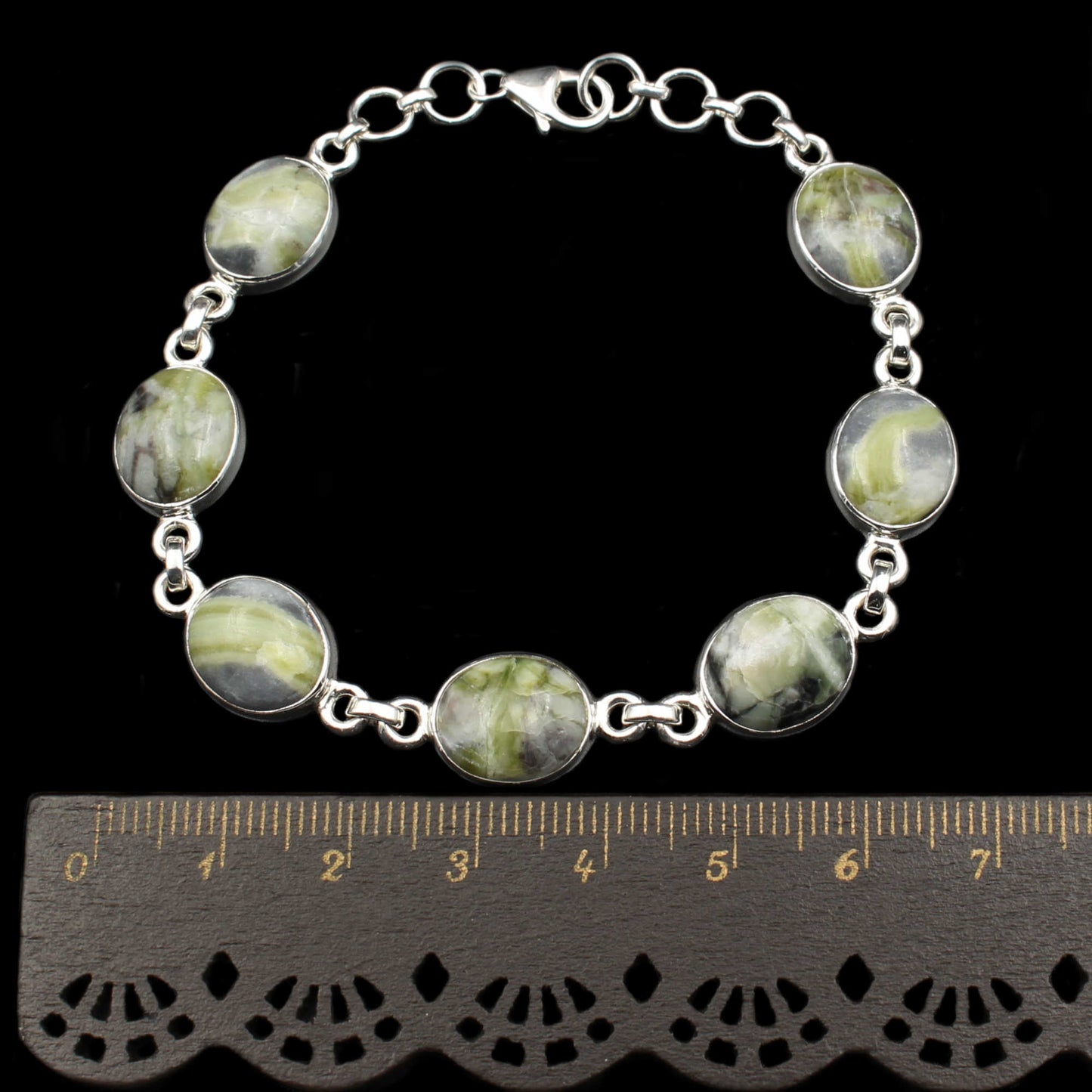 Skye Marmor Silber Armband - Verstellbar