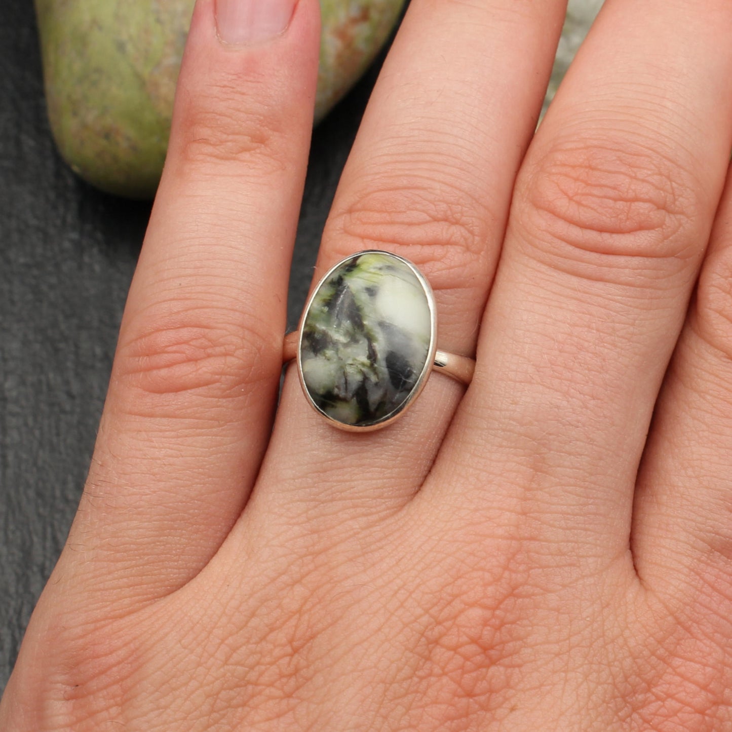 Schottischer Skye Marmor Silber Ring
