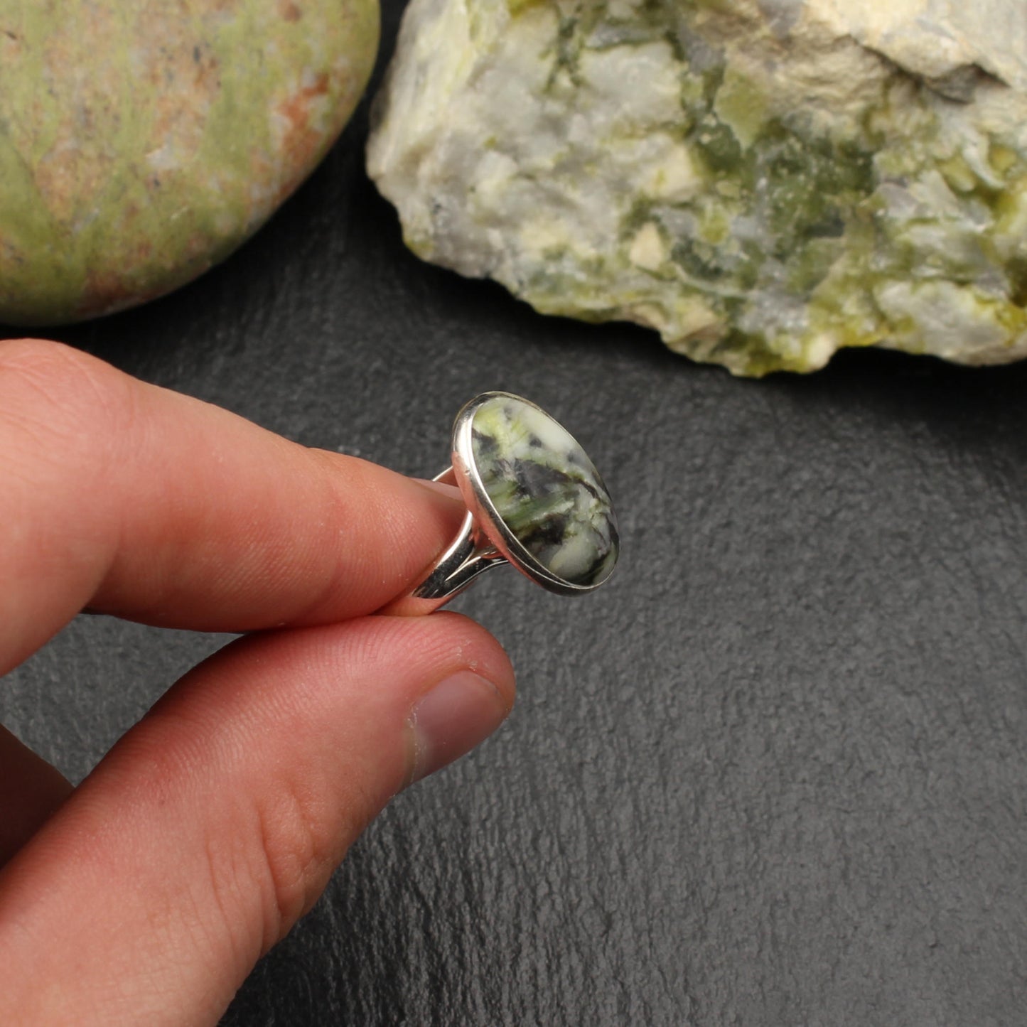 Schottischer Skye Marmor Silber Ring