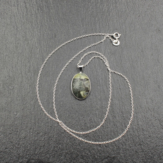 Schottischer Skye Marmor Silber Anhänger - Mittel