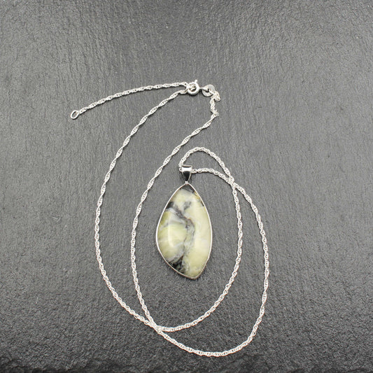 Skye Marmor Silber Anhänger - Groß