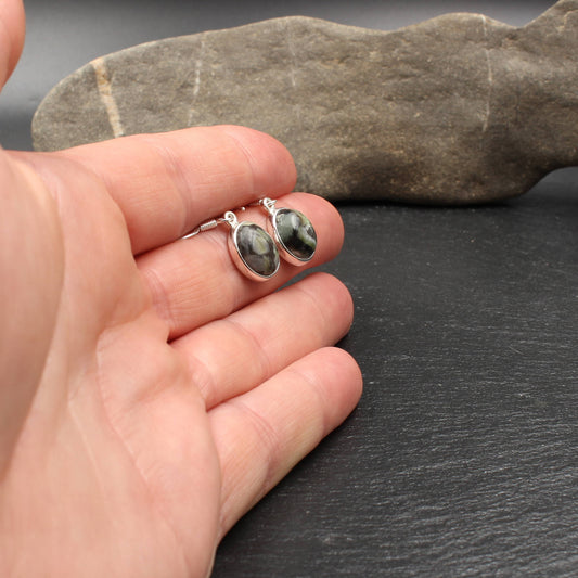 Schottischer Skye Marmor - Oval Ohrringe (Klein)