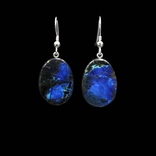 Finnish spectrolite gemstone earrings - handmade in Germany
