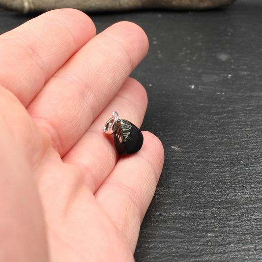 Schweizer Pyrit Schiefer Anhänger - Handarbeit