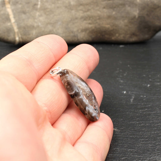Achat Geode / Druse Anhänger - Handarbeit