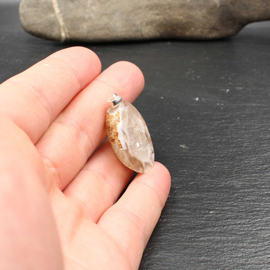 Achat Geode / Druse Anhänger - Handarbeit