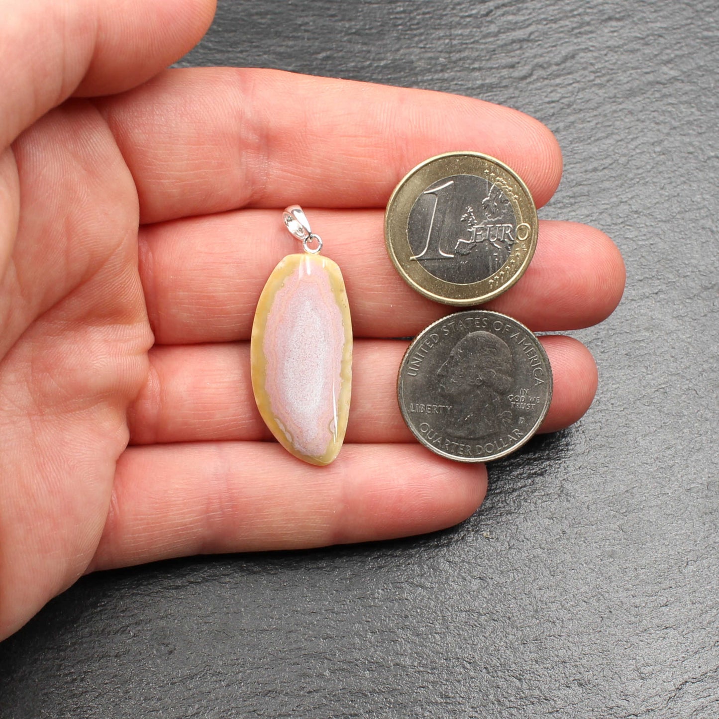 Deutscher Achat Anhänger - Handarbeit | Achat aus Sachsen