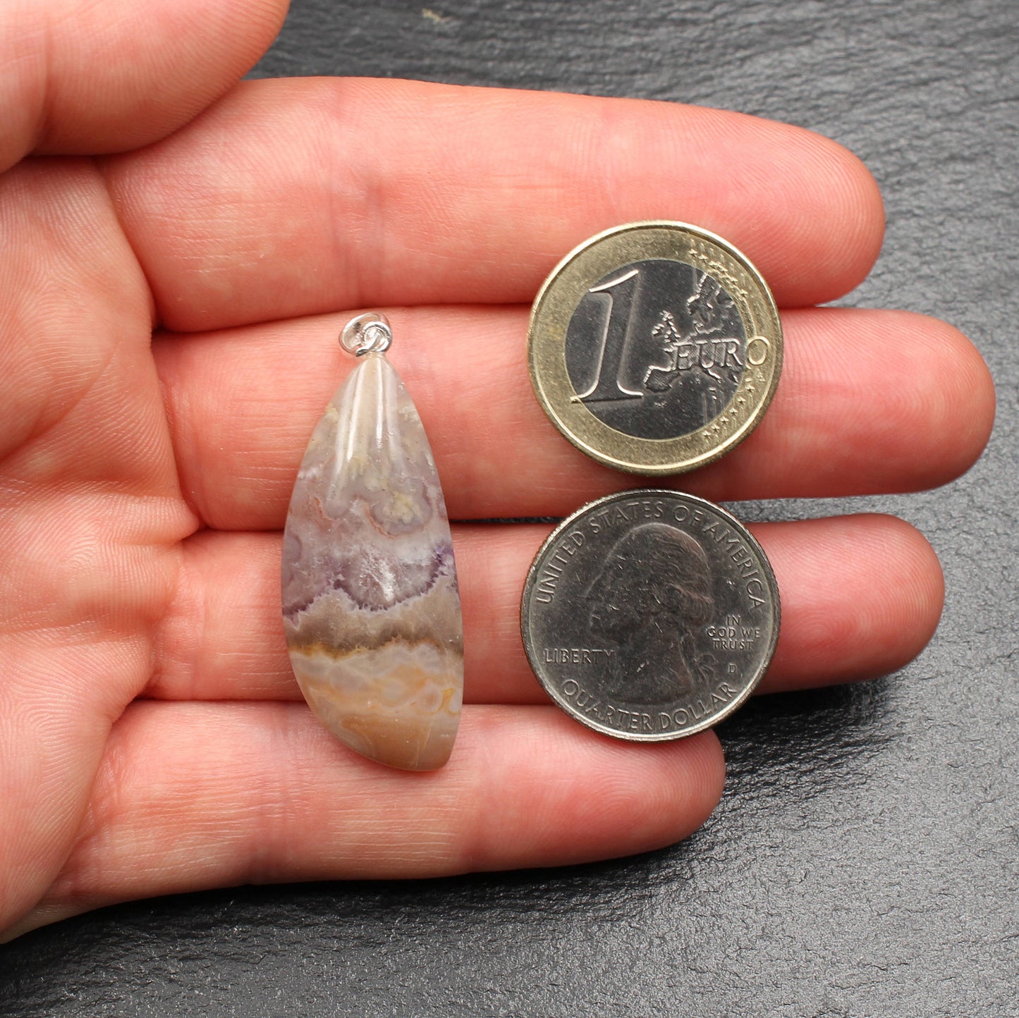 Schlottwitzer Achat Amethyst Anhänger - Handarbeit