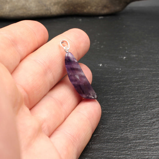 Chevron Amethyst Anhänger - Handarbeit