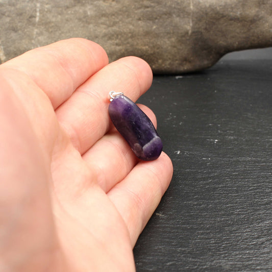 Chevron Amethyst Anhänger - Handarbeit