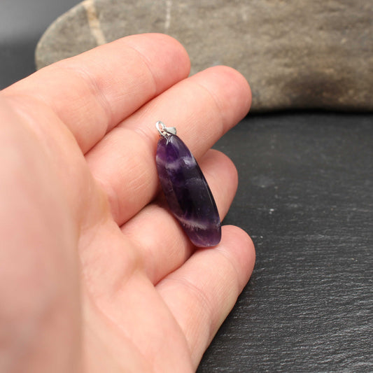 Chevron Amethyst Anhänger - Handarbeit
