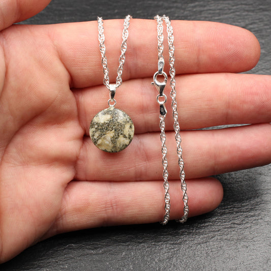 Andesite porphyry pendant - handmade