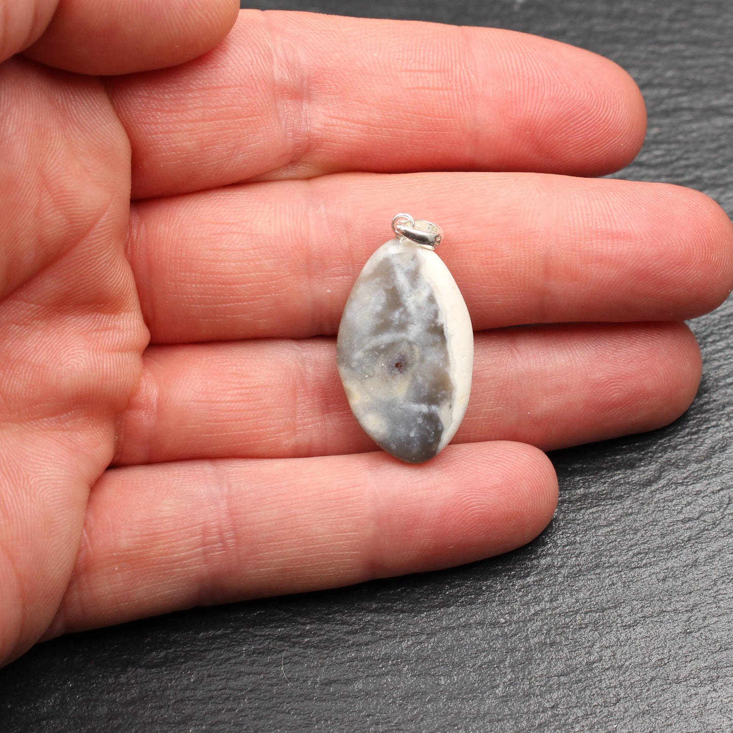 North Sea flint pendant - handmade