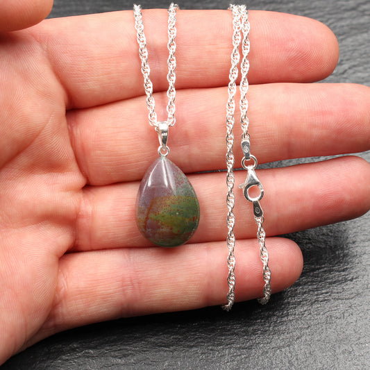 Heliotrope / Blood Jasper Pendant - Handmade in Germany