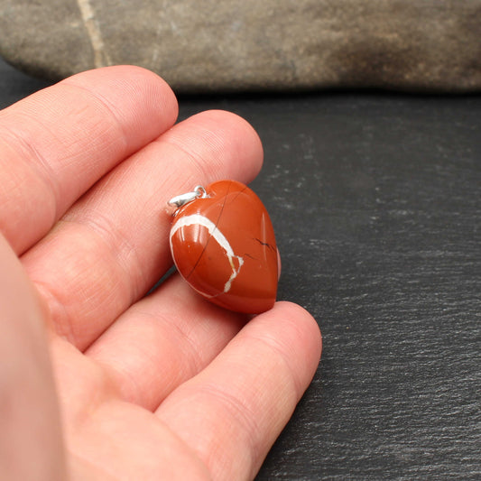 Roter Jaspis Herz Anhänger