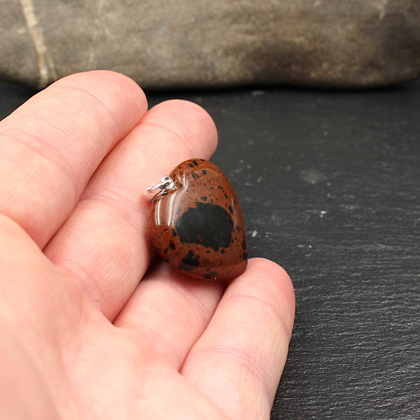 Mahagoni Obsidian Herzanhänger