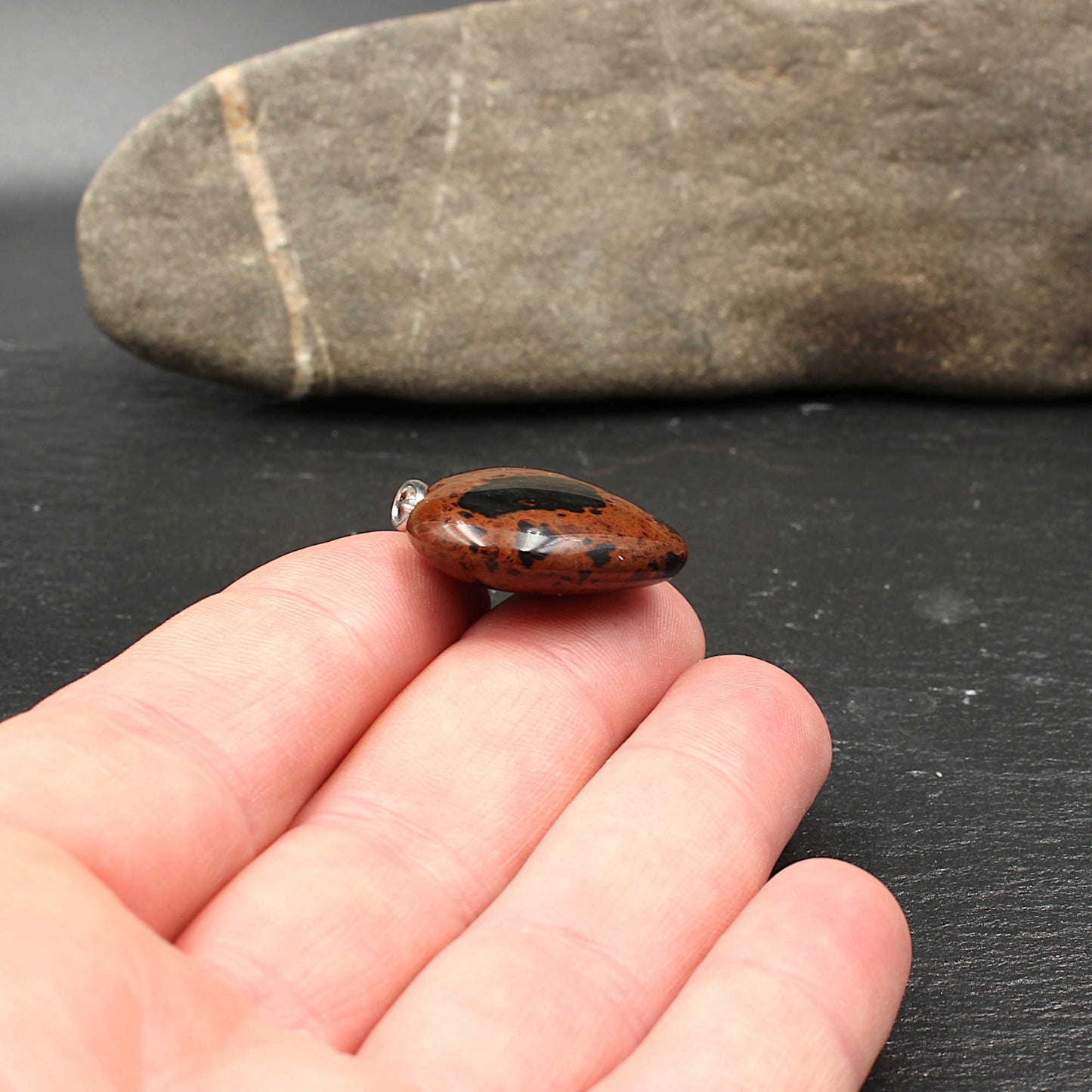 Mahagoni Obsidian Herzanhänger