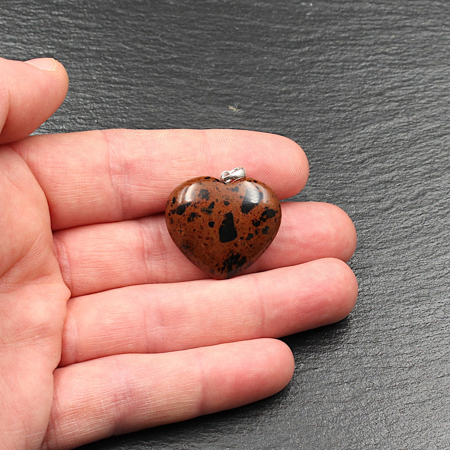 Mahagoni Obsidian Herzanhänger