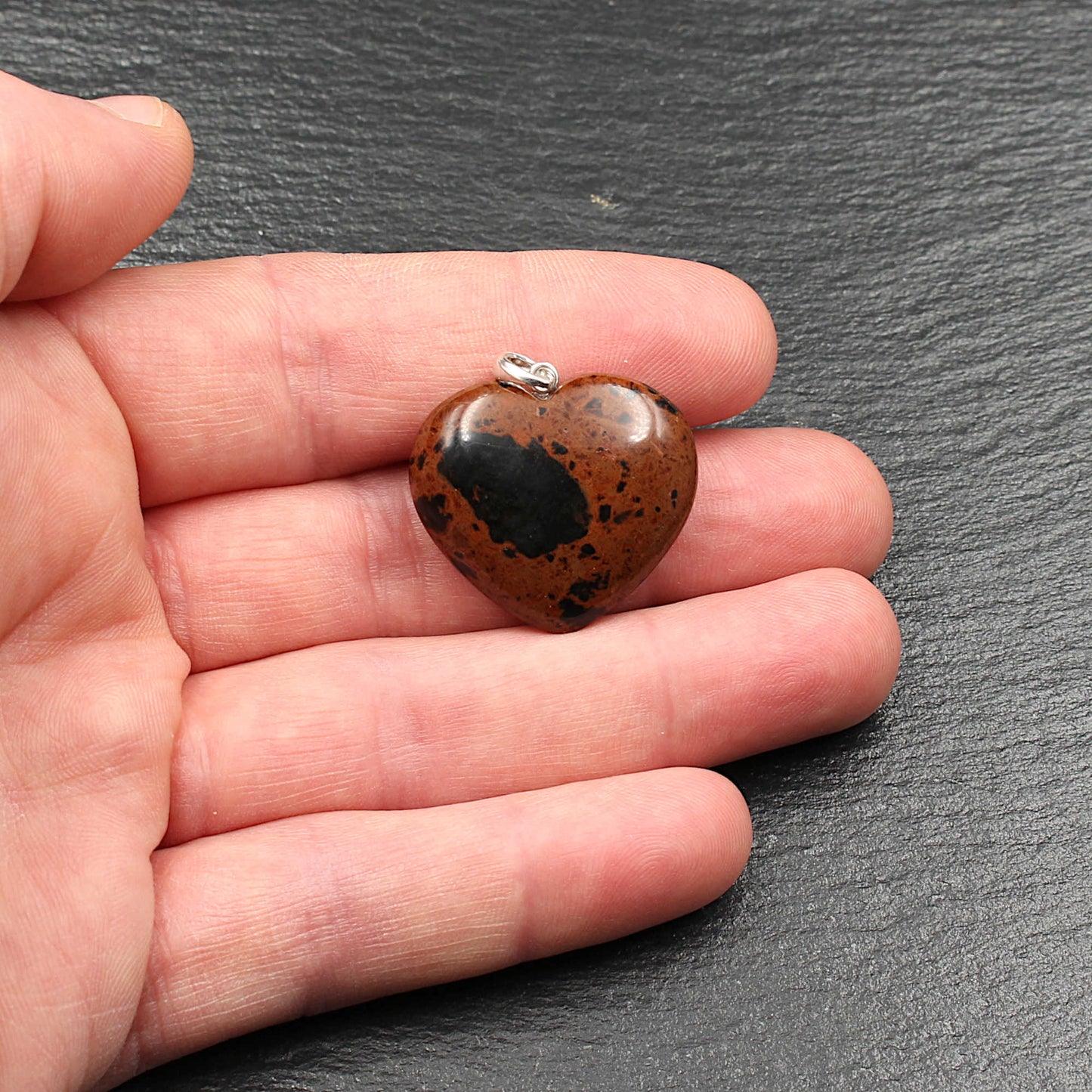 Mahagoni Obsidian Herzanhänger