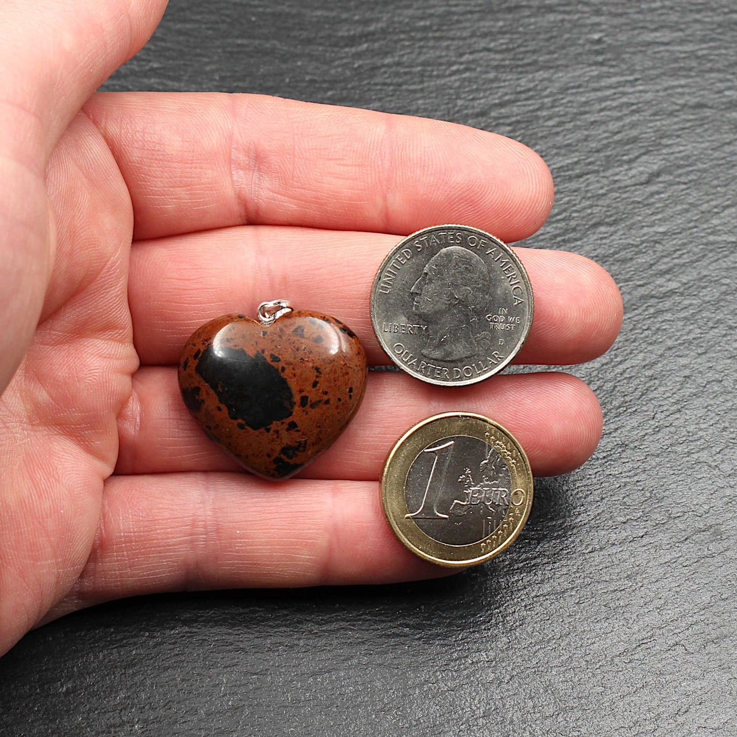 Mahagoni Obsidian Herzanhänger