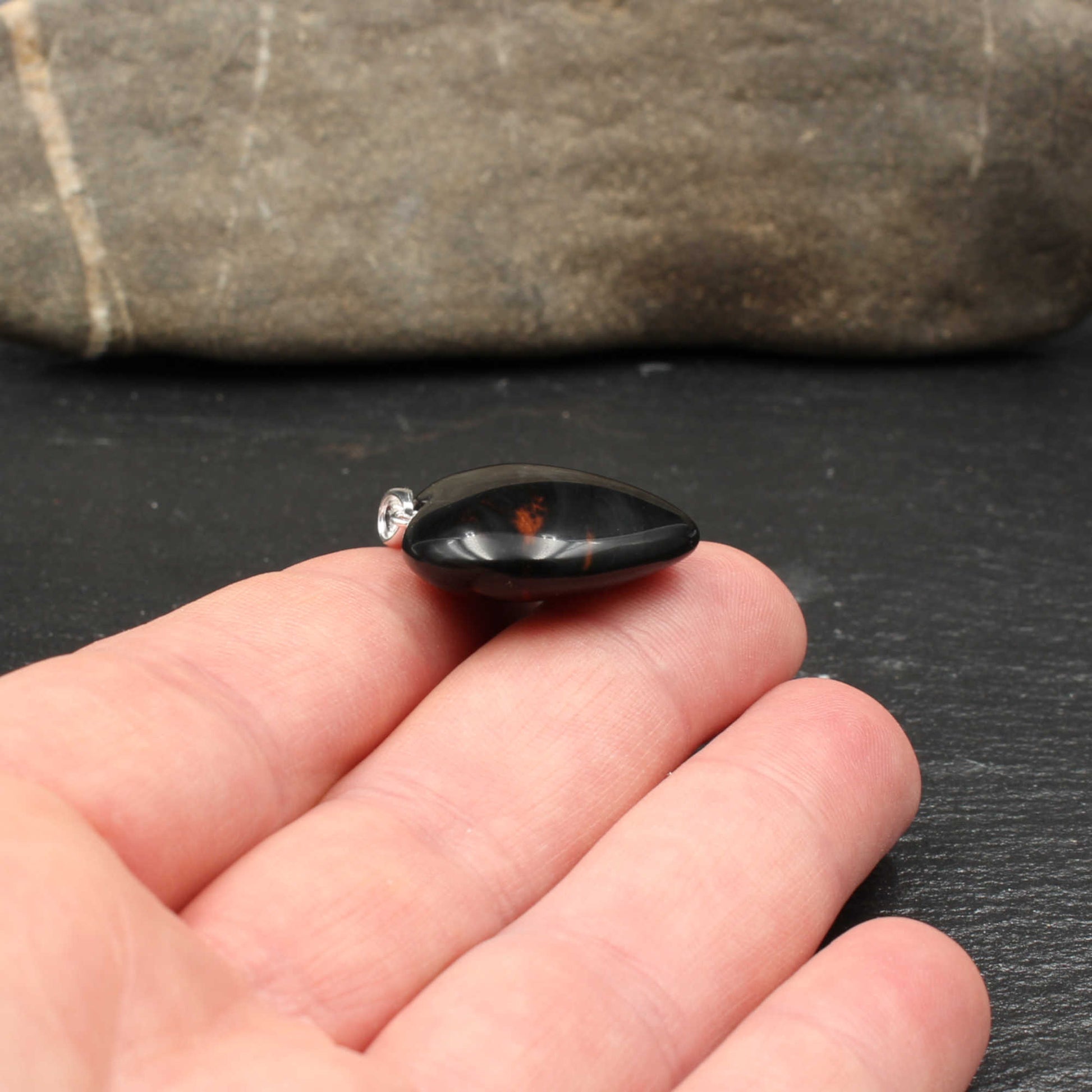 Mahagoni Obsidian Herzanhänger