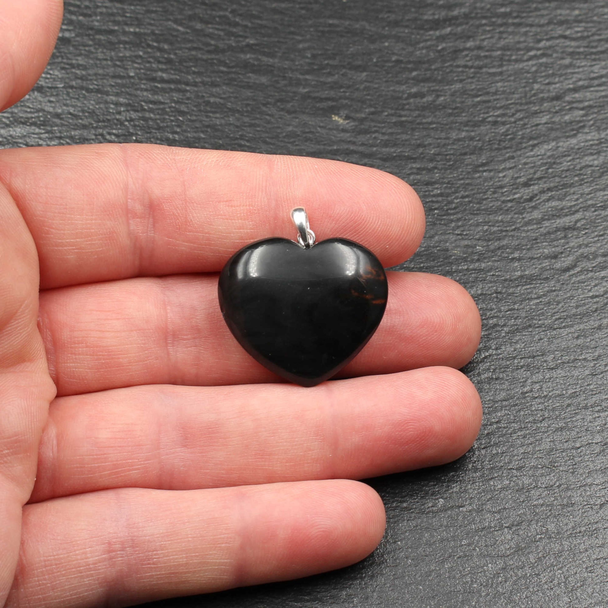 Mahagoni Obsidian Herzanhänger