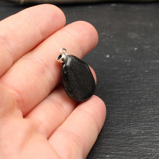 Silberobsidian Anhänger - Handarbeit