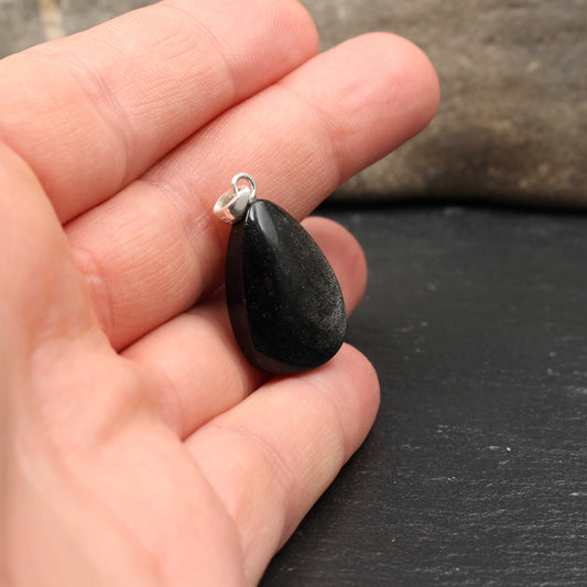 Silberobsidian Anhänger - Handarbeit