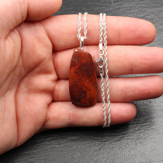 German Red Jasper Pendant - Handmade