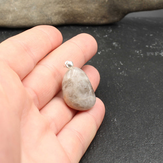 Rhein Quarz Anhänger - Rheinkiesel