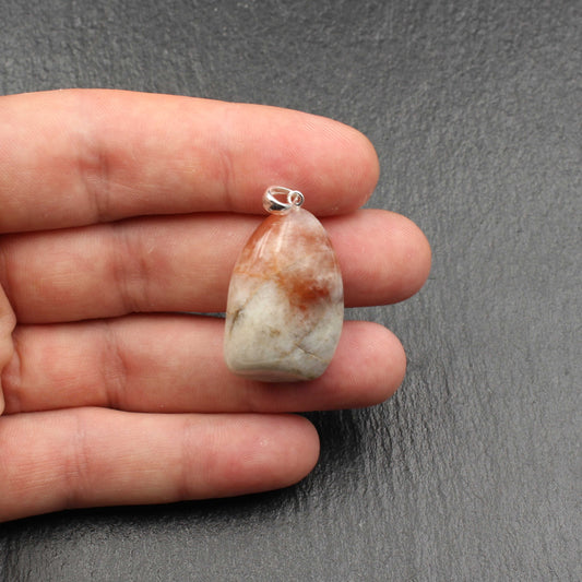 Rheinkiesel (Quarz) Anhänger - Handarbeit