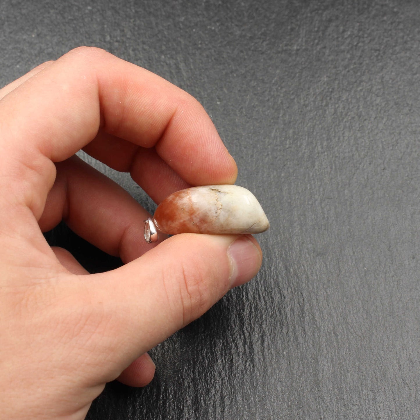 Rheinkiesel (Quarz) Anhänger - Handarbeit