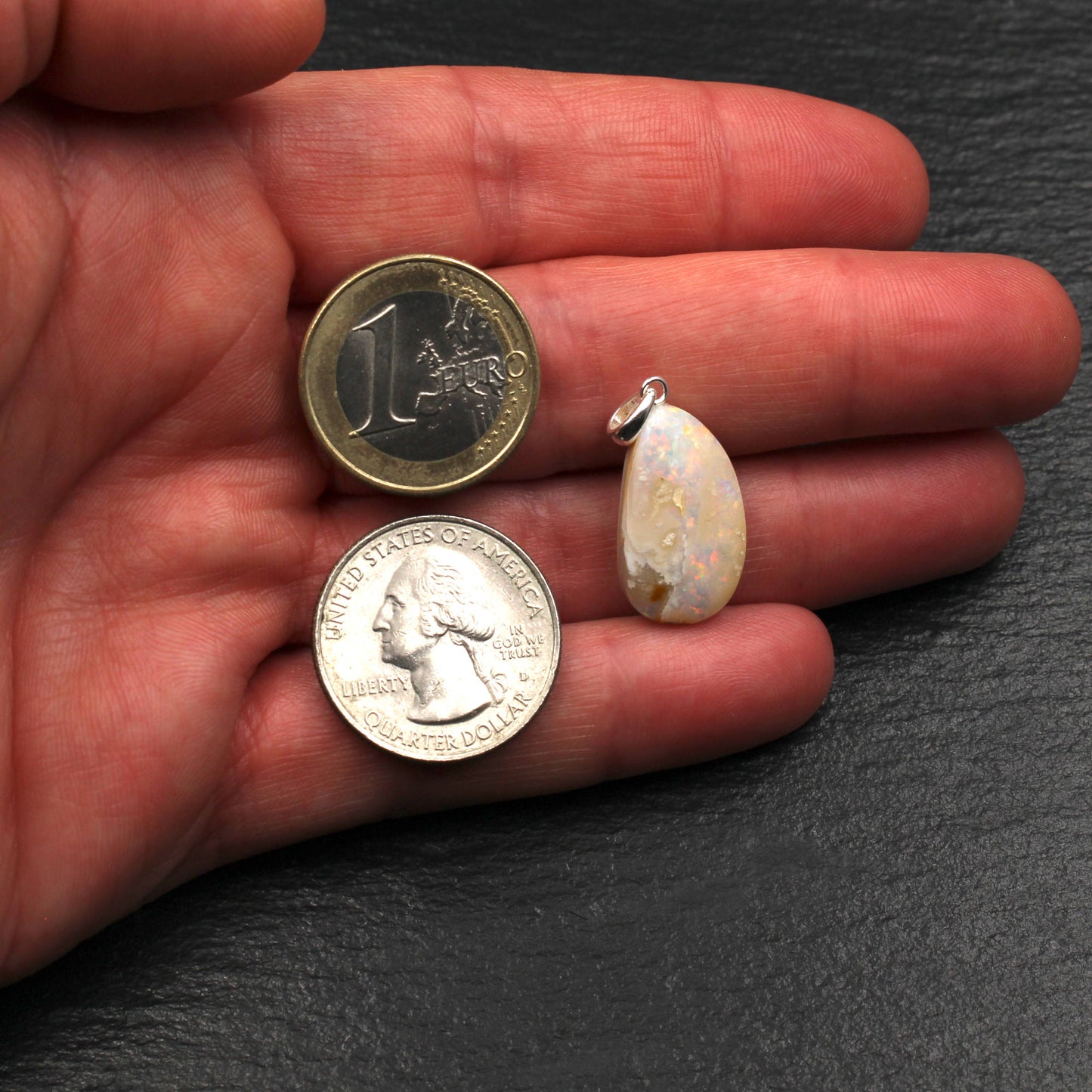 Australischer Opal Anhänger - Handarbeit aus Deutschland