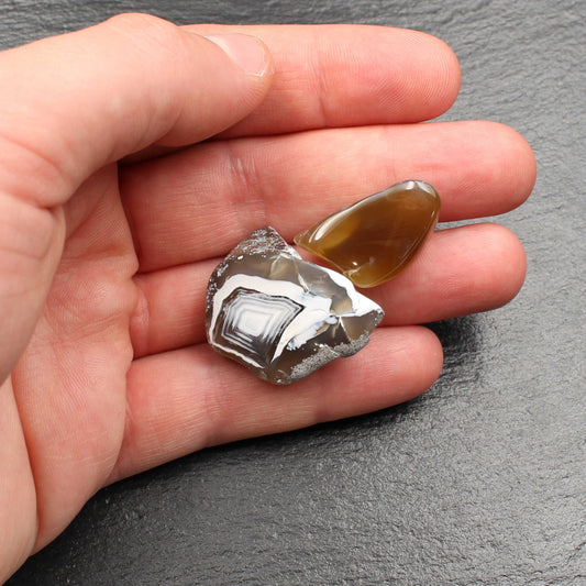 5x Polierte Achate aus Sachsen | Trommelsteine