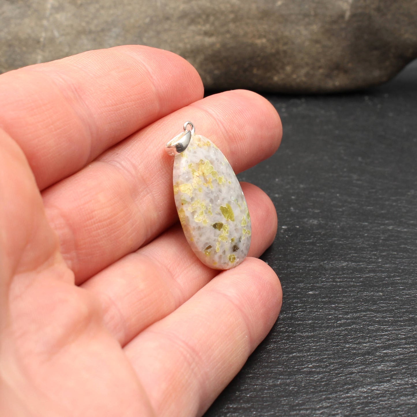 Scottish Iona Marble Pendant - Handmade