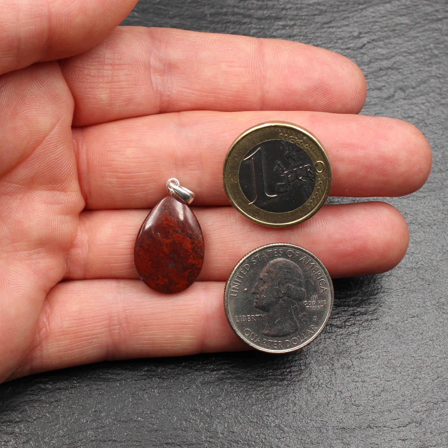 Scottish Red Jasper Pendant - Handmade
