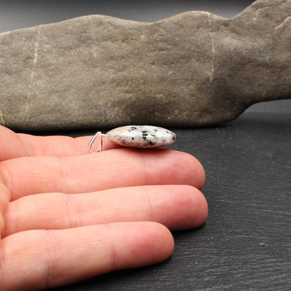 White granite pendant - Handmade in Germany