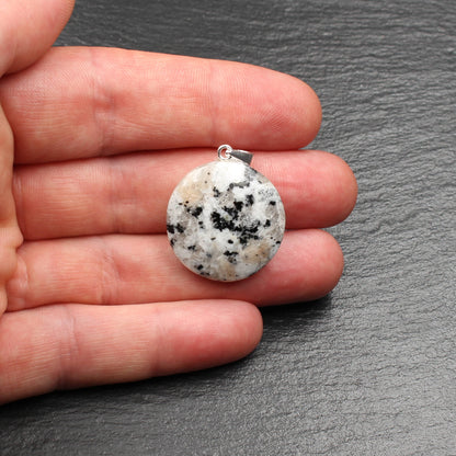 White granite pendant - Handmade in Germany