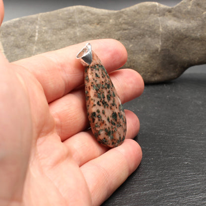 Scottish Isla Rose Pink Limestone Pendant - Handmade in Germany