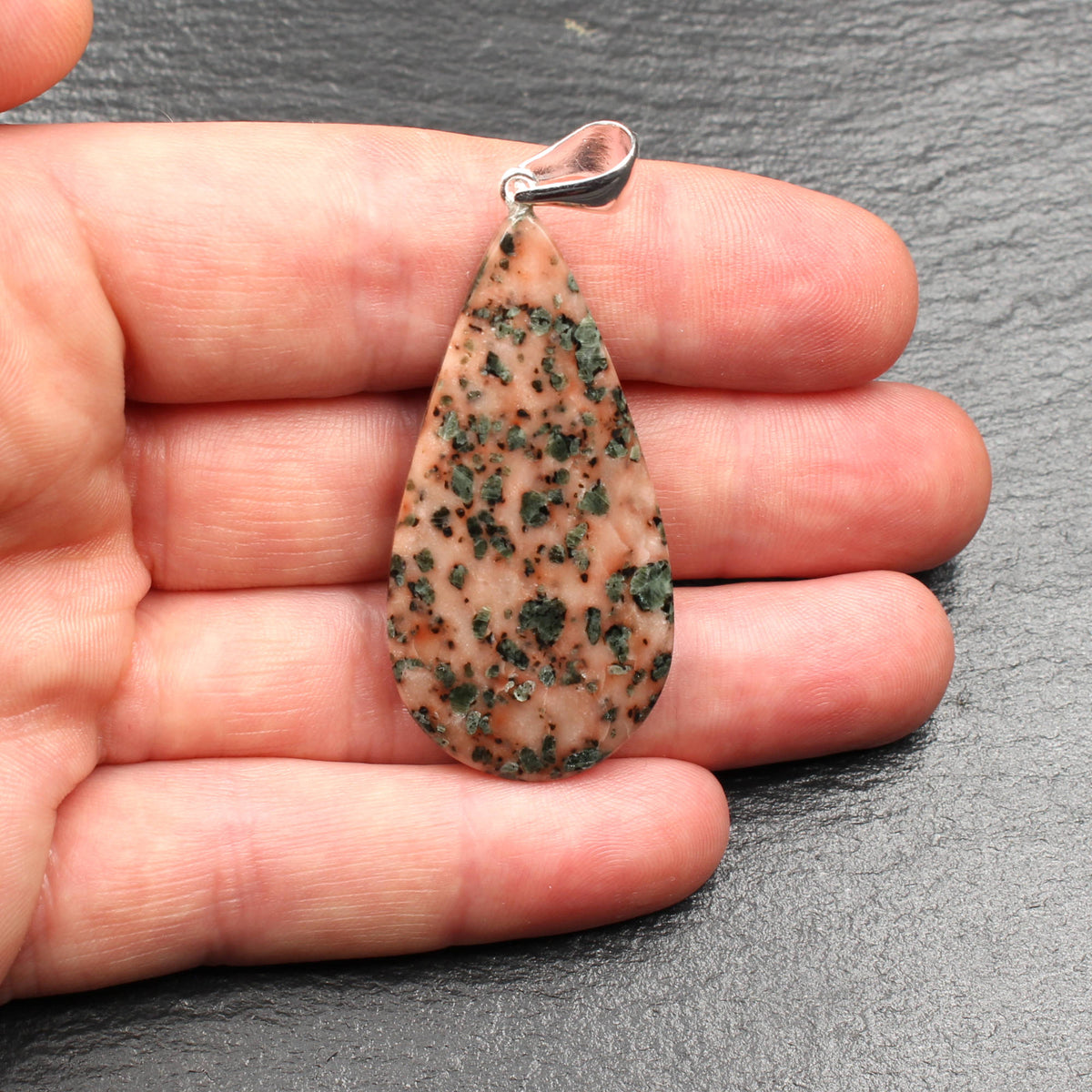Scottish Isla Rose Pink Limestone Pendant - Handmade in Germany