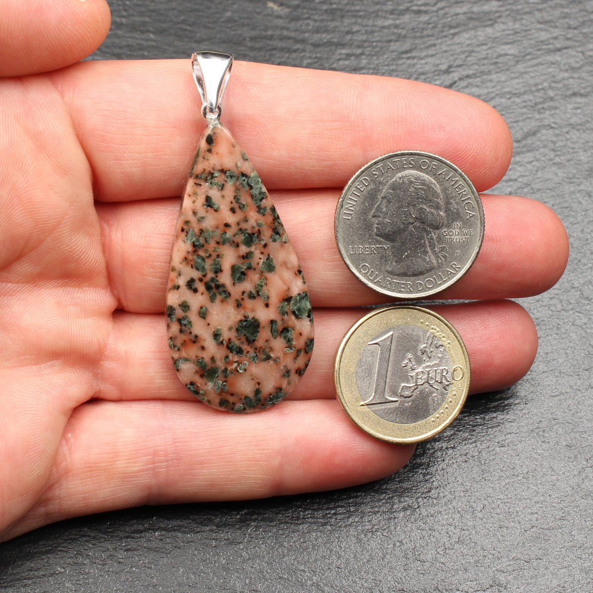 Scottish Isla Rose Pink Limestone Pendant - Handmade in Germany