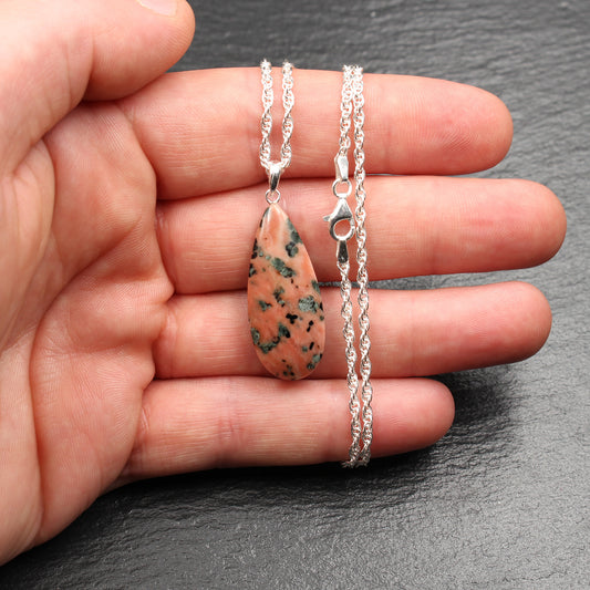 Scottish Isla Rose Pink Limestone Pendant - Handmade in Germany