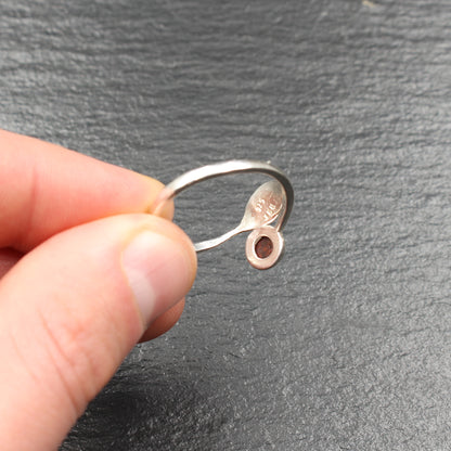 Schottischer Jaspis Sterlingsilber Blattring (Größenverstellbar)