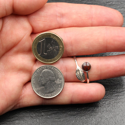 Schottischer Jaspis Sterlingsilber Blattring (Größenverstellbar)