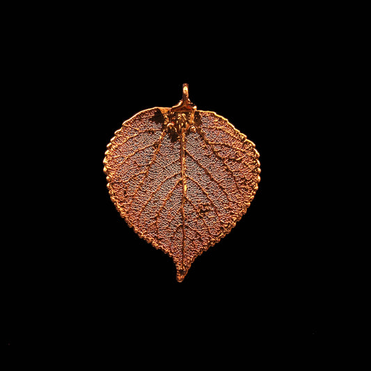 Blattschmuck Espe Kupfer Anhänger