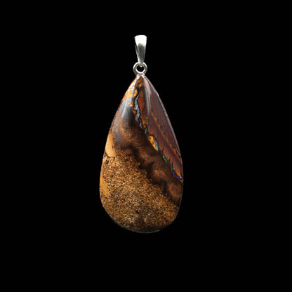 Australischer Boulder Opal Anhänger - Handarbeit aus Deutschland